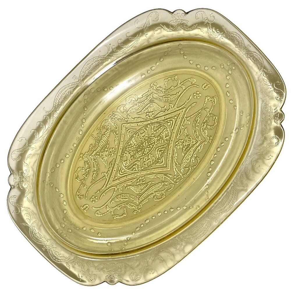 Vintage 1930s "Madrid" by Federal Glass Amber Oval Platter - Depression Glass